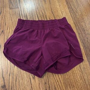 Athleta Purple Mesh Racer Run Mid Rise Short